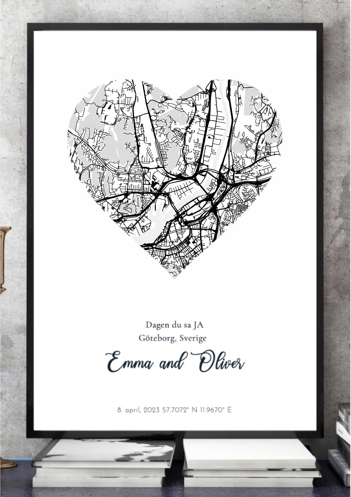 Tee karttaposteri sydämellä