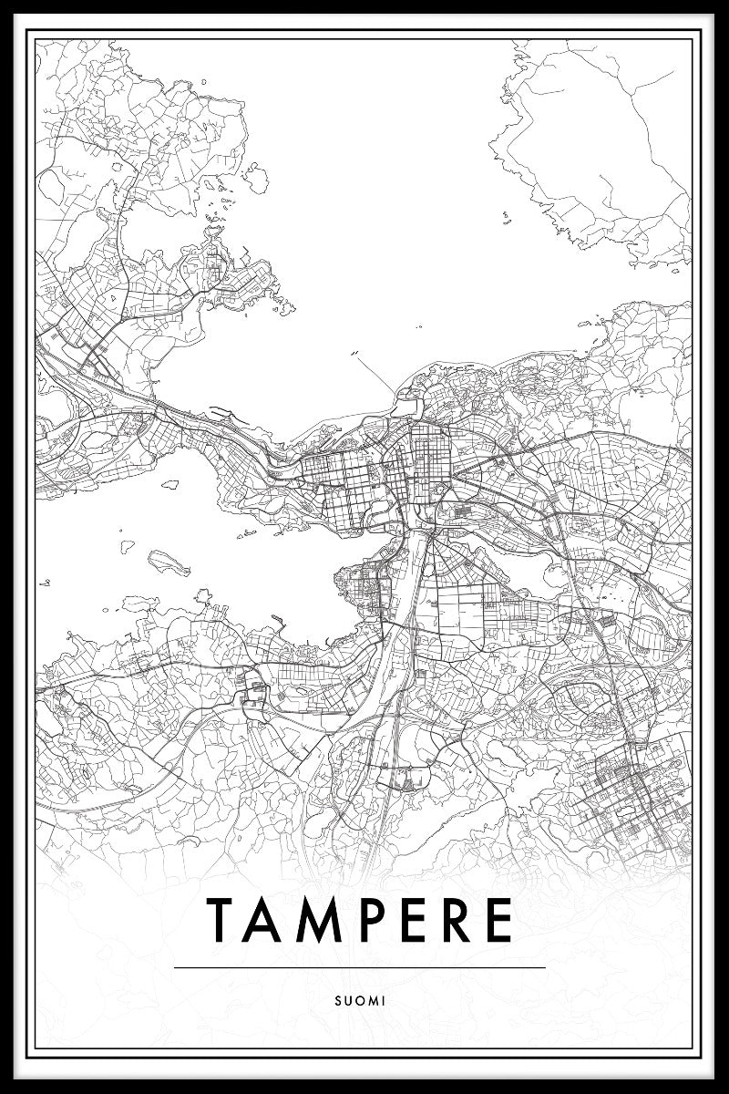 Tampere Finland Map juliste-pp
