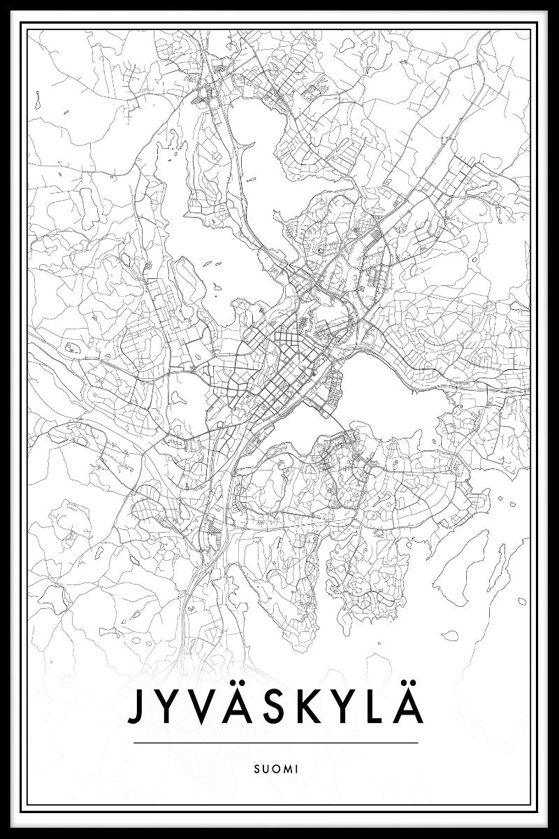 Jyväskylä Map juliste – Artiks Maps and Posters Online