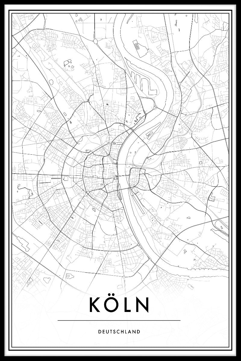 Köln Map juliste