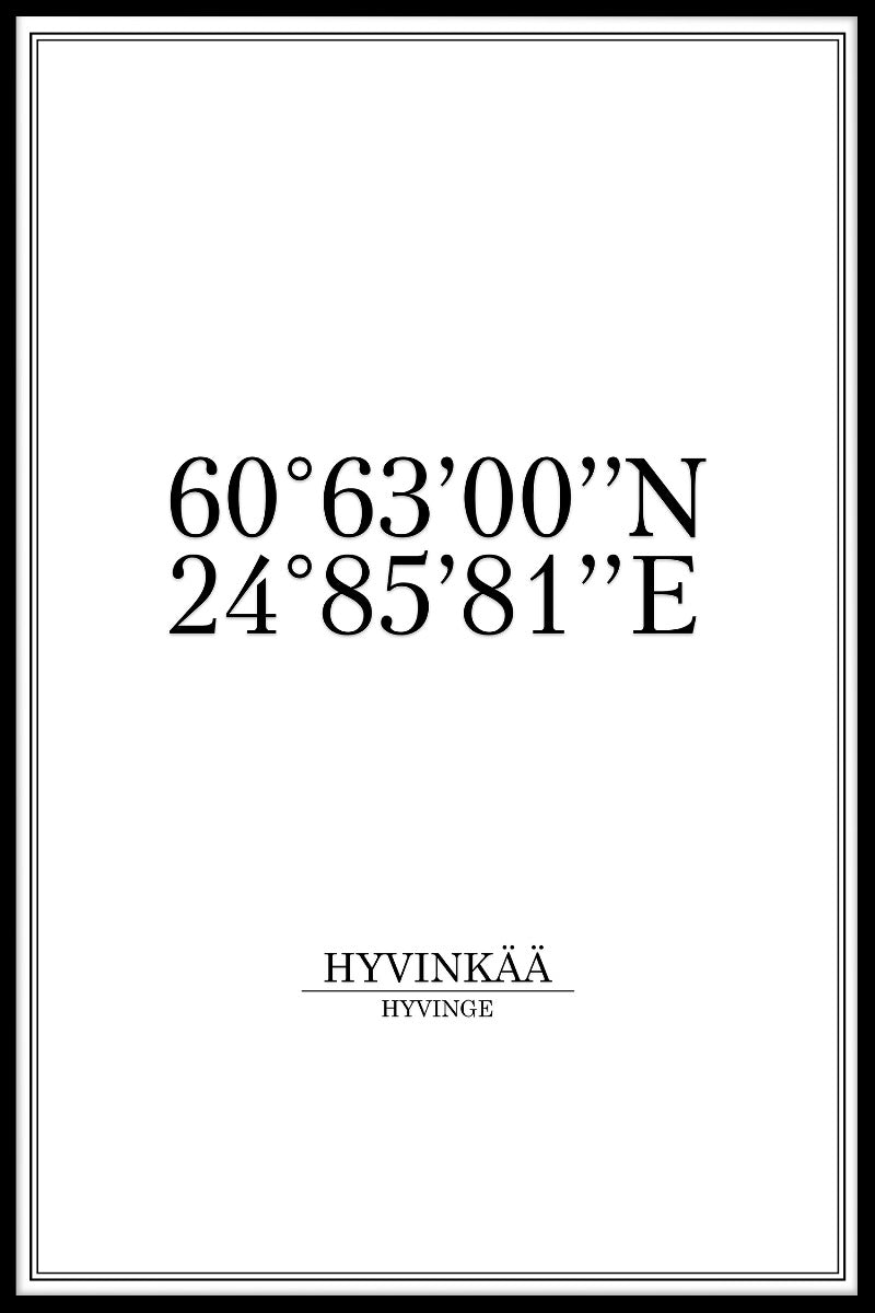 Hyvinkää Coordinates juliste