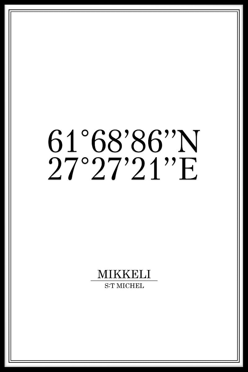Mikkeli Coordinates juliste