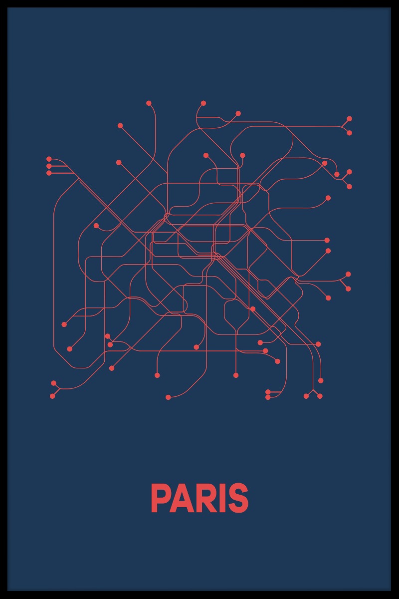 Paris Metro Map juliste
