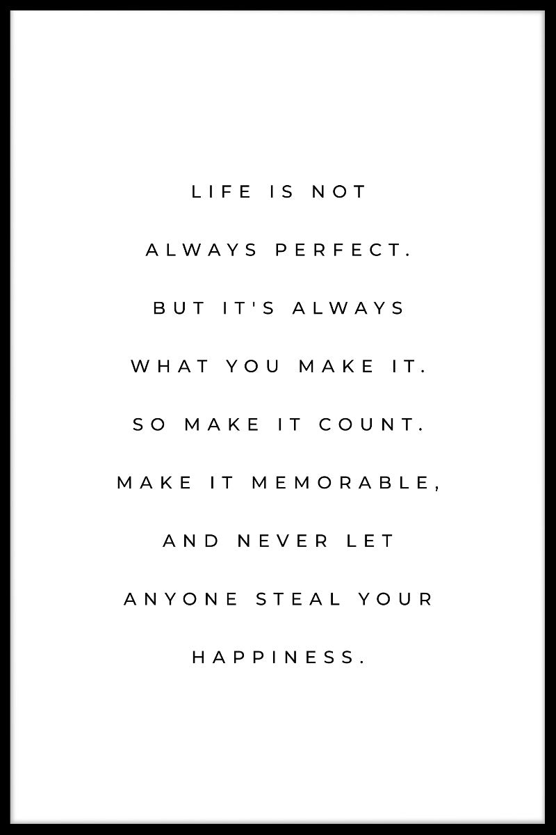 Life Is Not Perfect juliste