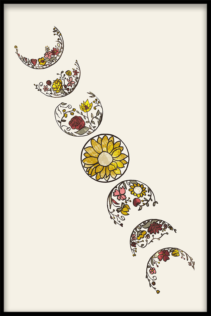 Moon Flower Phases juliste