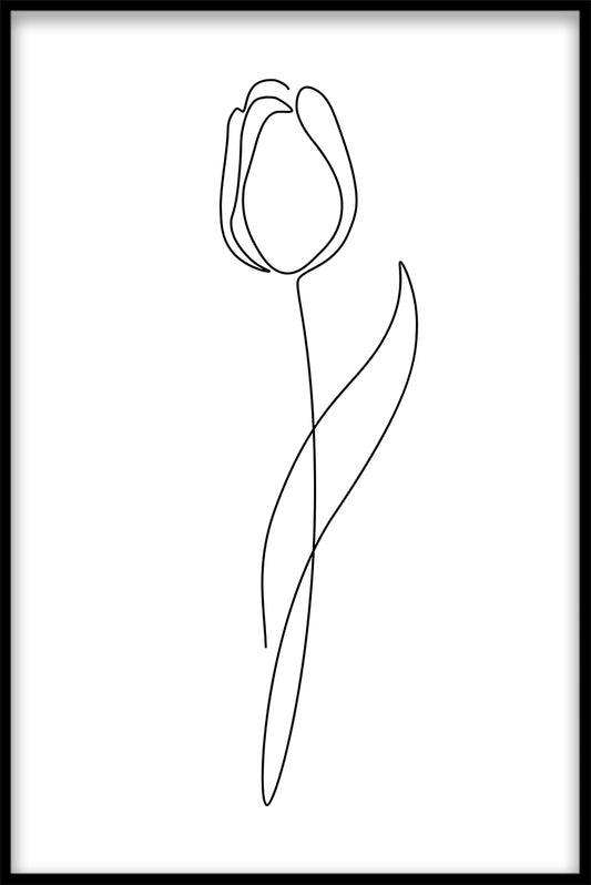 Line Art Flower N02 juliste