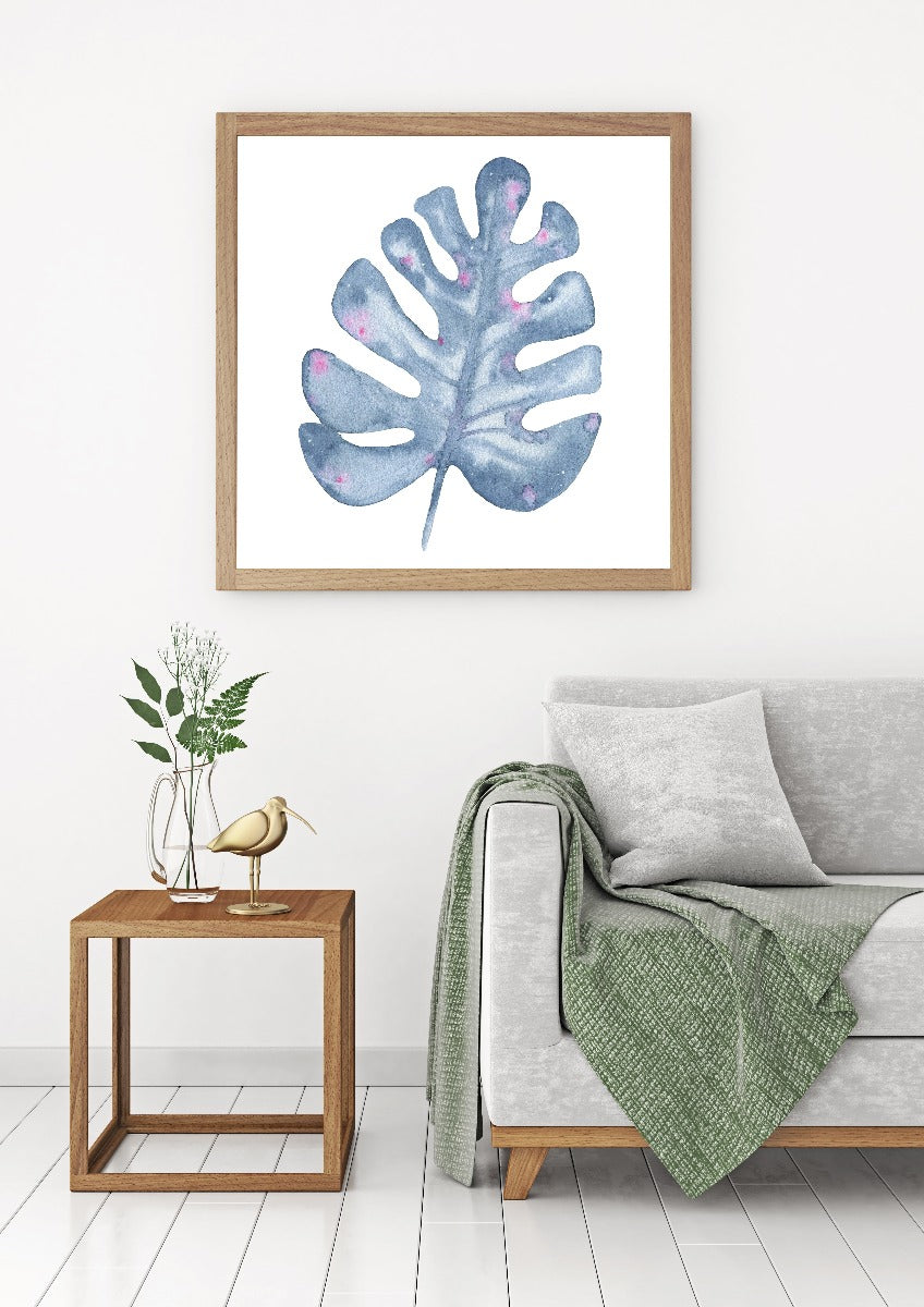 Tropical Water Color Leaf juliste