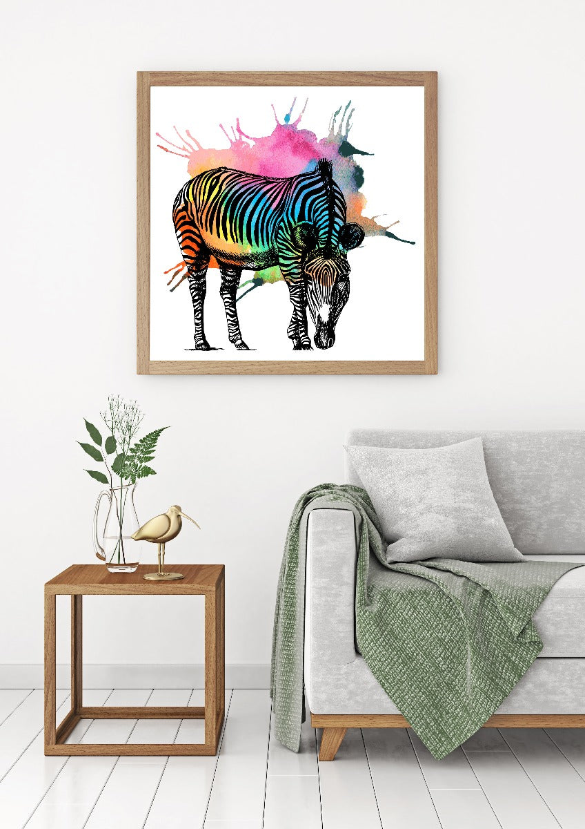 Zebra Colorful Abstract juliste