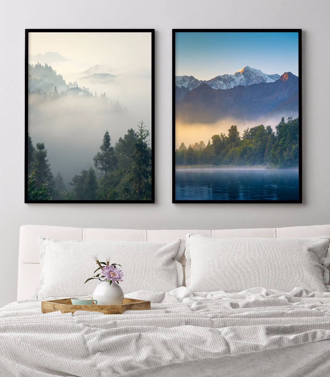 Morning Mist in Forest juliste