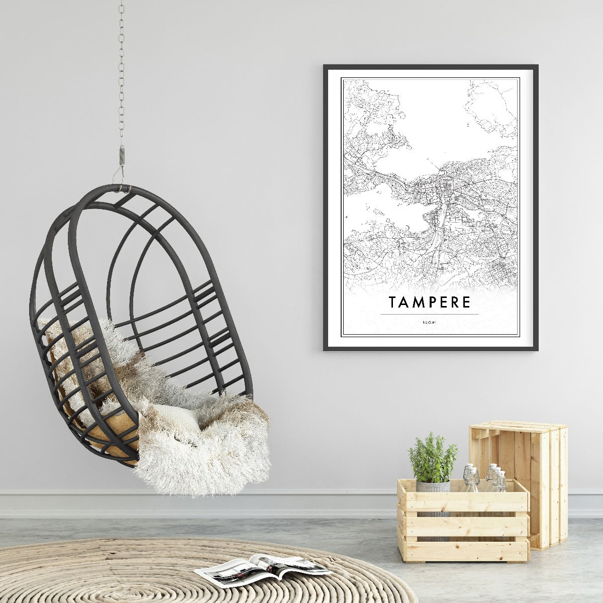 Tampere Finland Map juliste