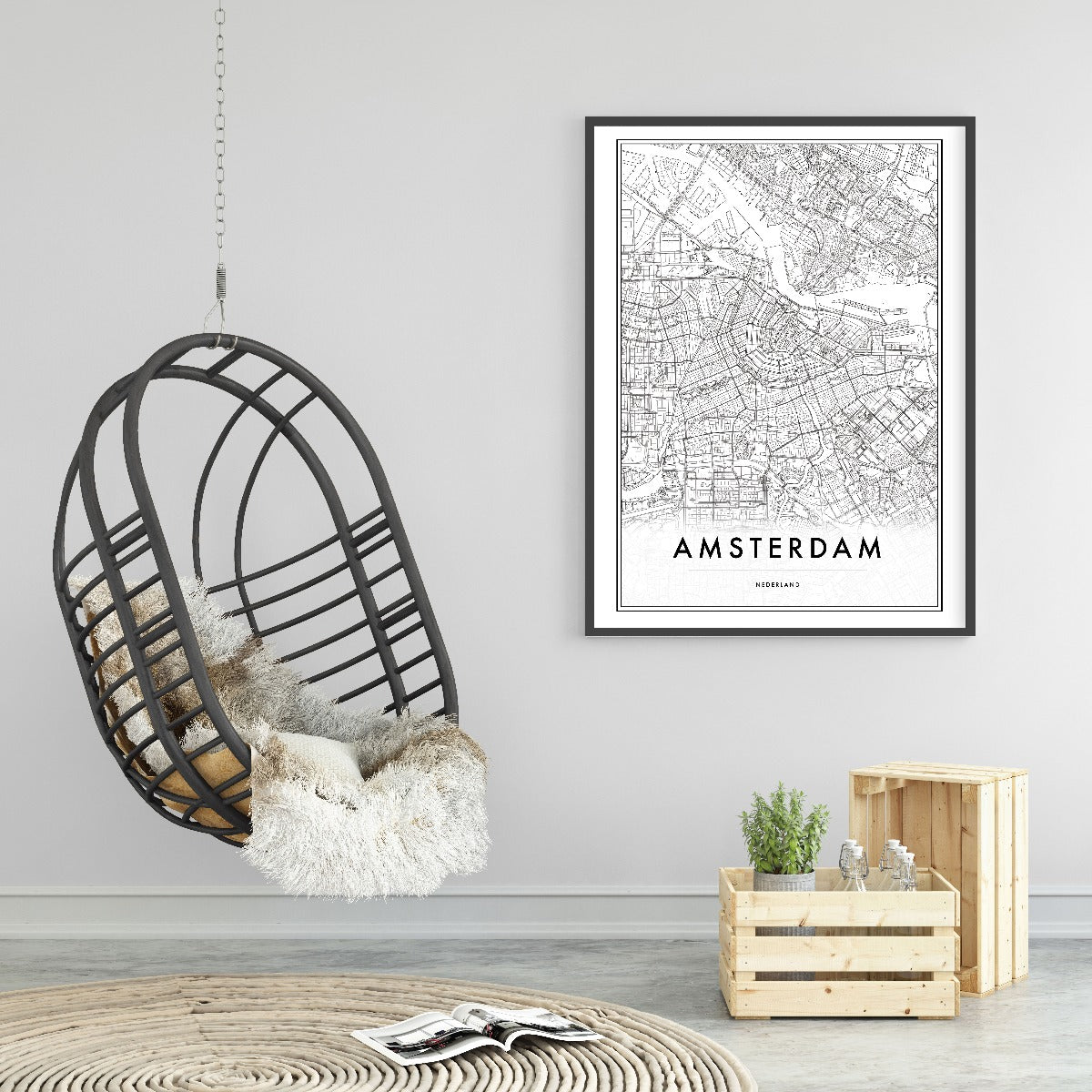 Amsterdam Netherlands Map juliste