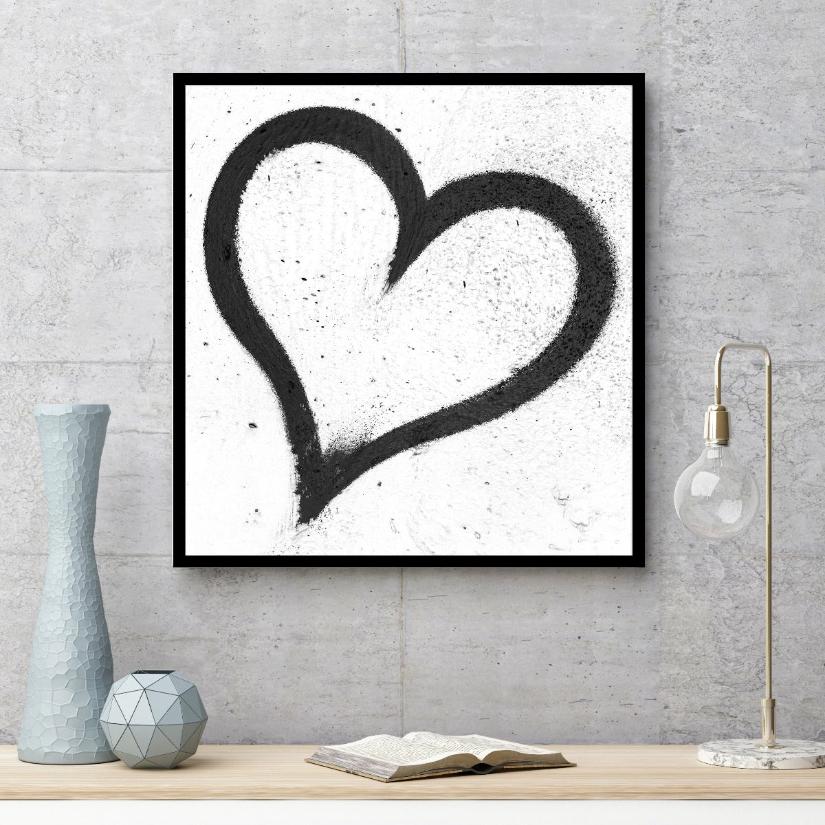 Black Grunge Heart juliste