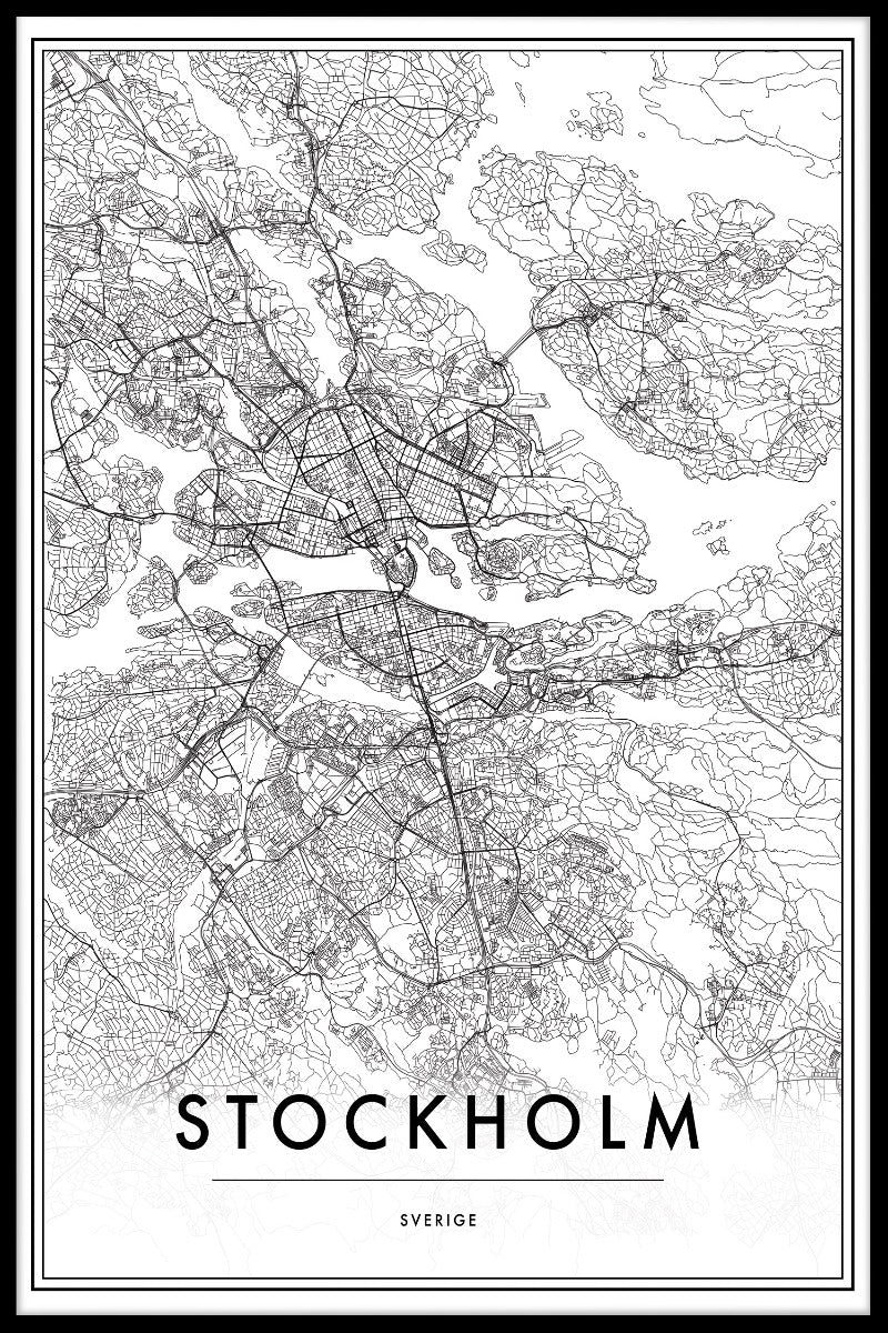 Stockholm Map juliste-50x70