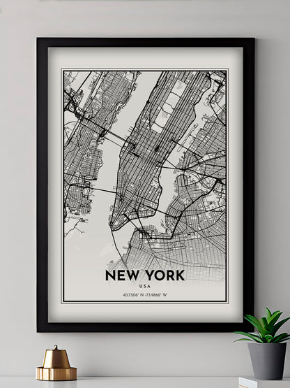 New York Map Juliste