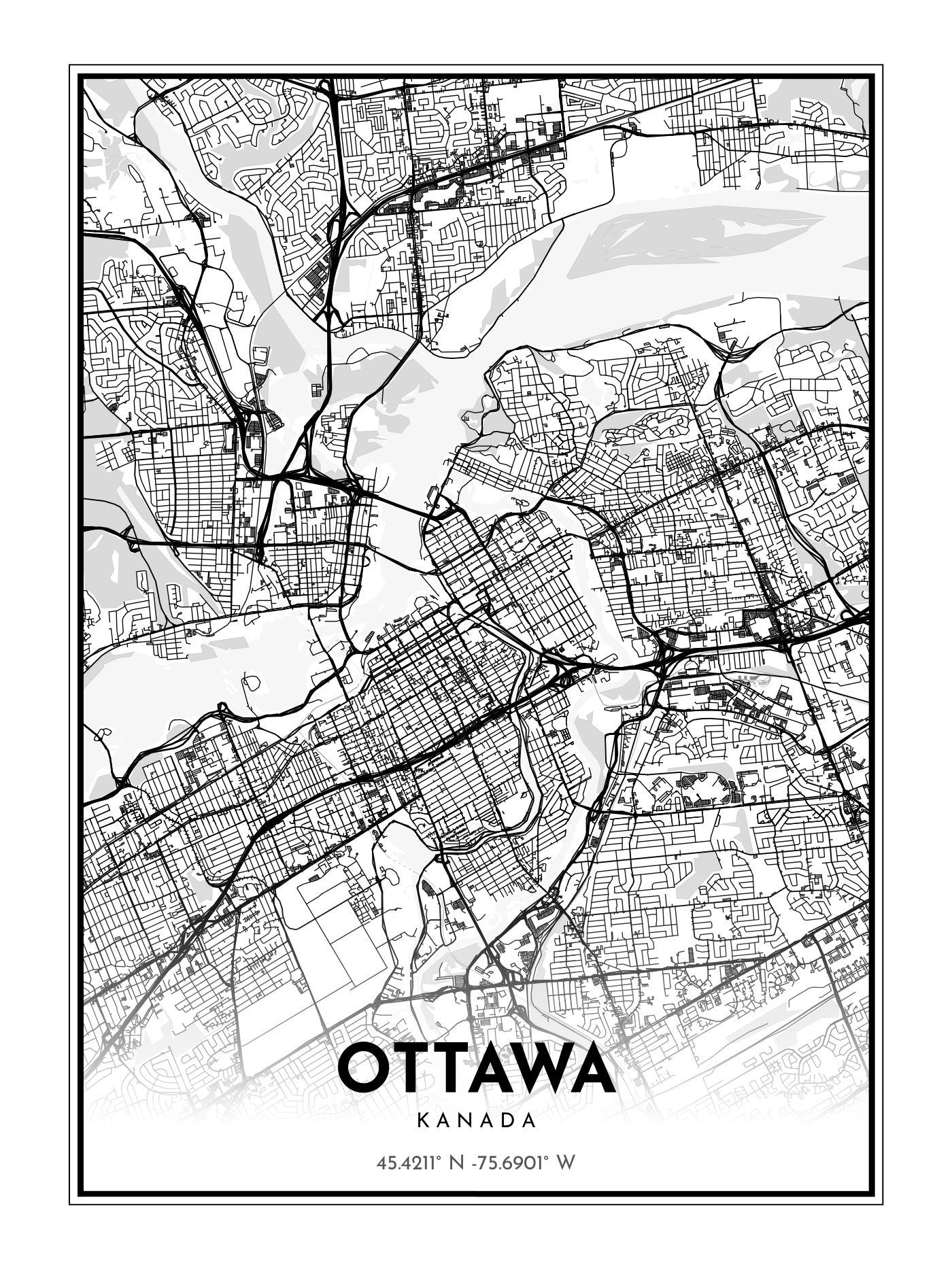 City map Ottawa