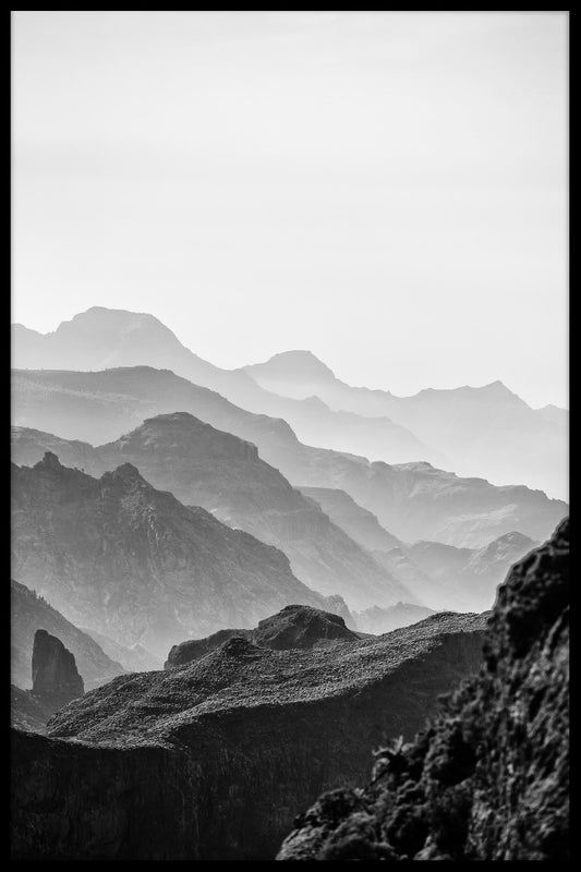 Misty Mountains Black & White juliste