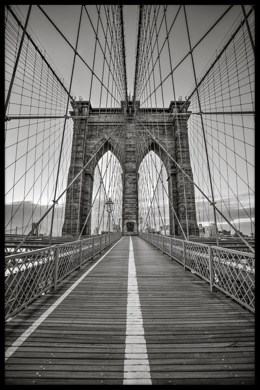 Brooklyn Bridge Monochromatic juliste