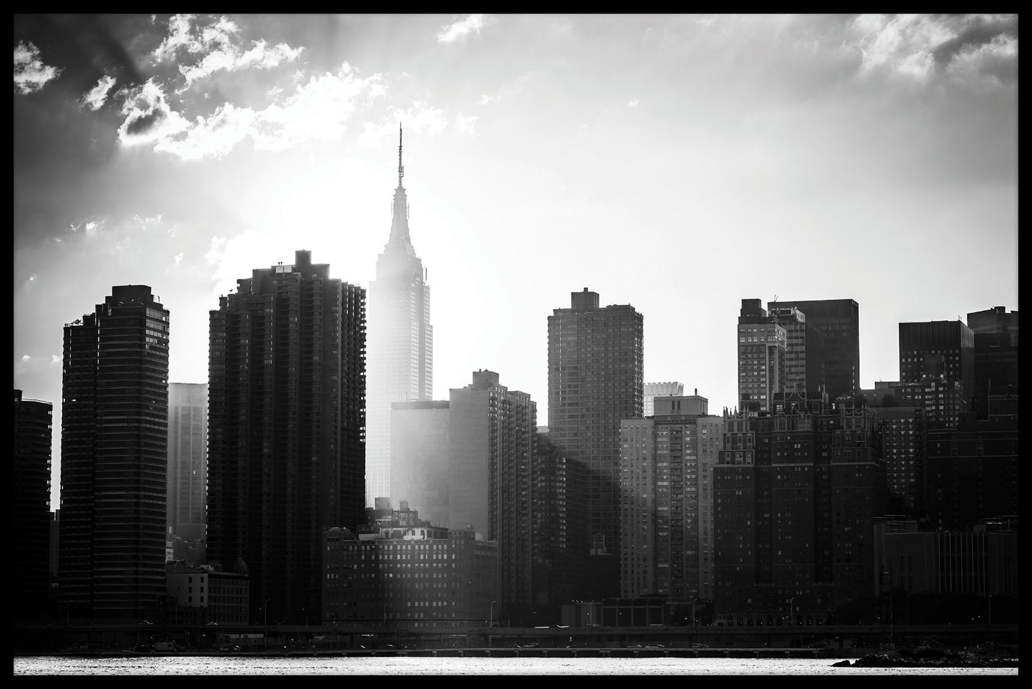 New York Skyline Black & White juliste