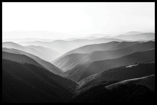 Tranquil Mountains Black & White juliste