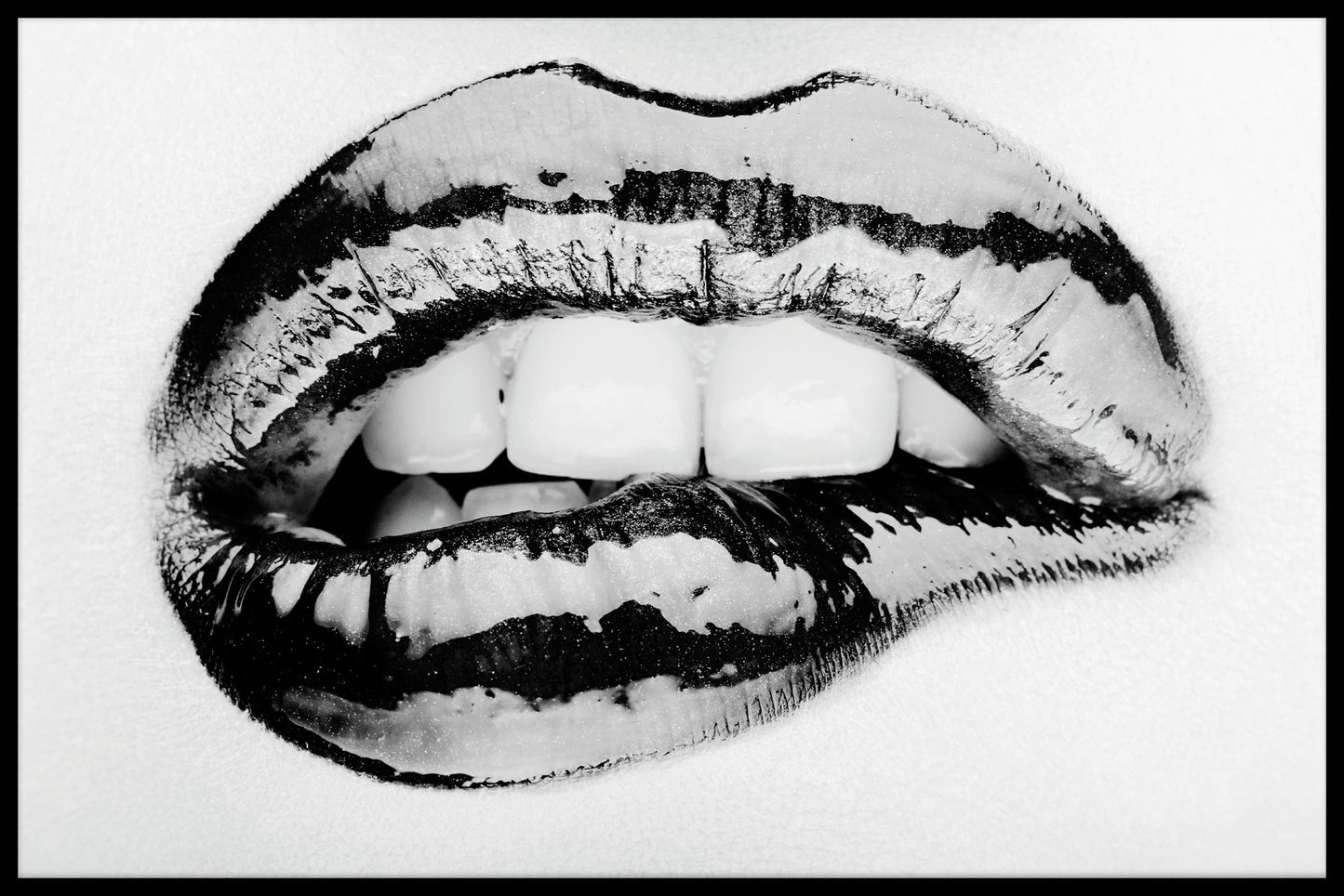 Abstract Lips Black & White juliste