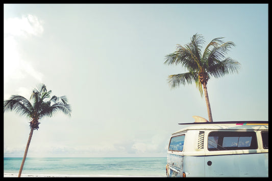 Hippie Van At Beach juliste