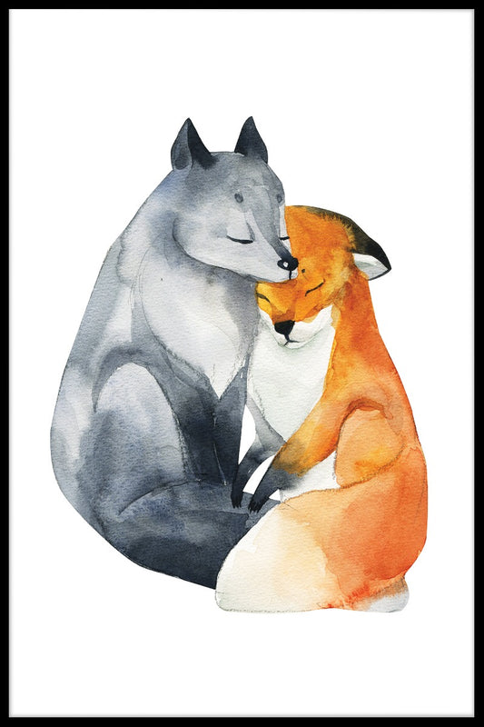 Fox Love Watercolor juliste