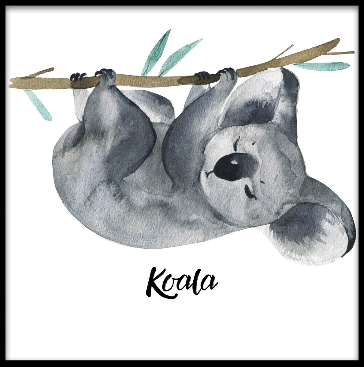 Sleeping Koala Watercolor juliste