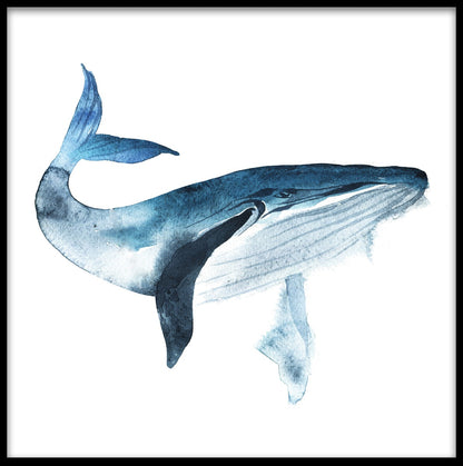 Blue Whale Watercolor juliste