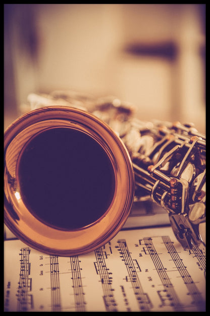 Saxophone and Notes Vintage juliste
