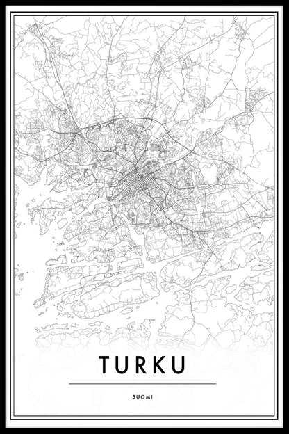 Turku Finland Map juliste