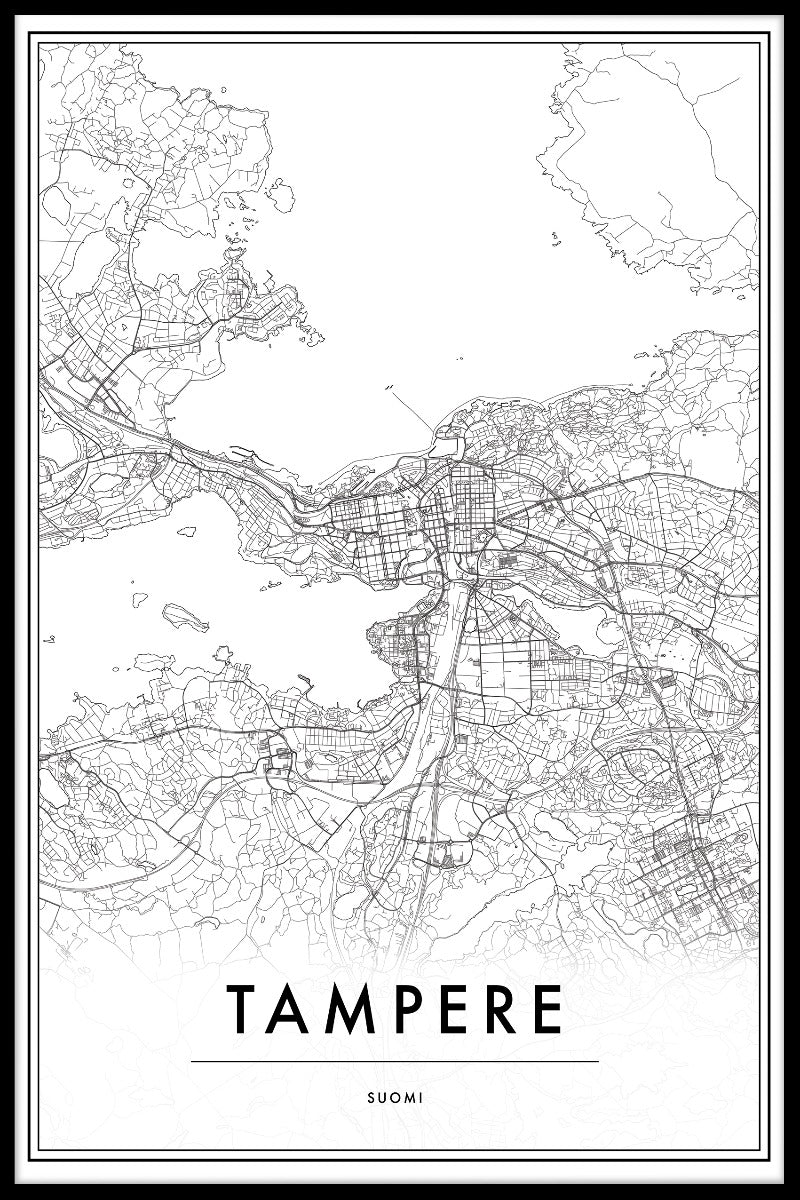 Tampere Finland Map juliste