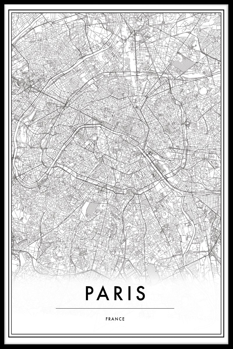 Paris France Map juliste