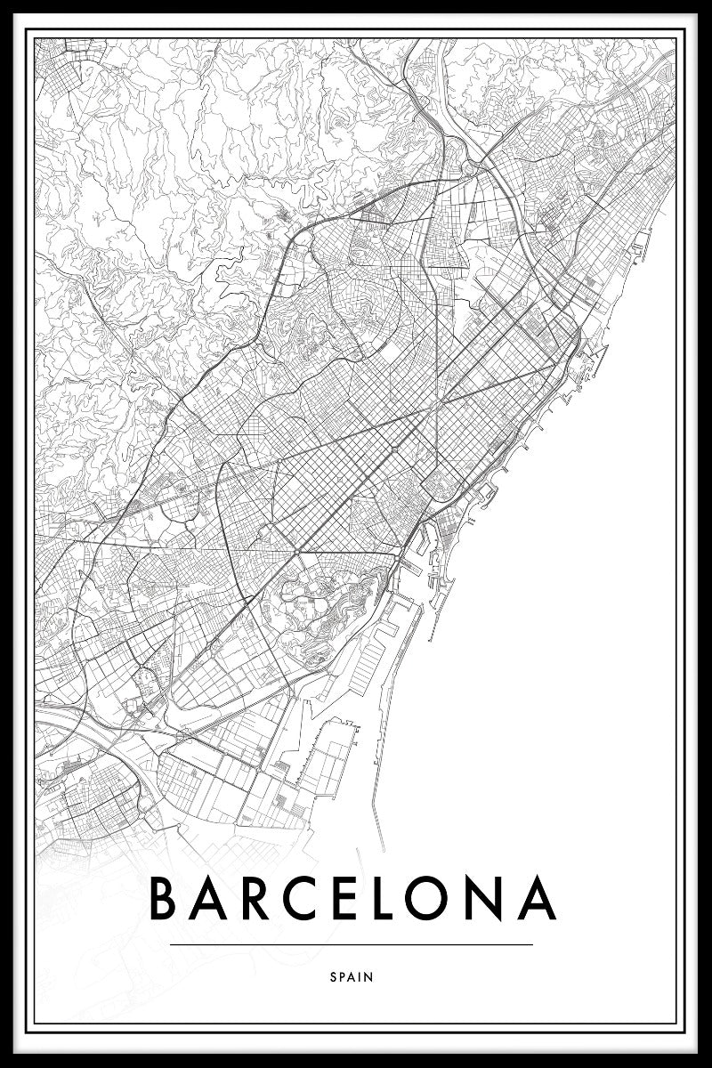 Barcelona Spain Map juliste