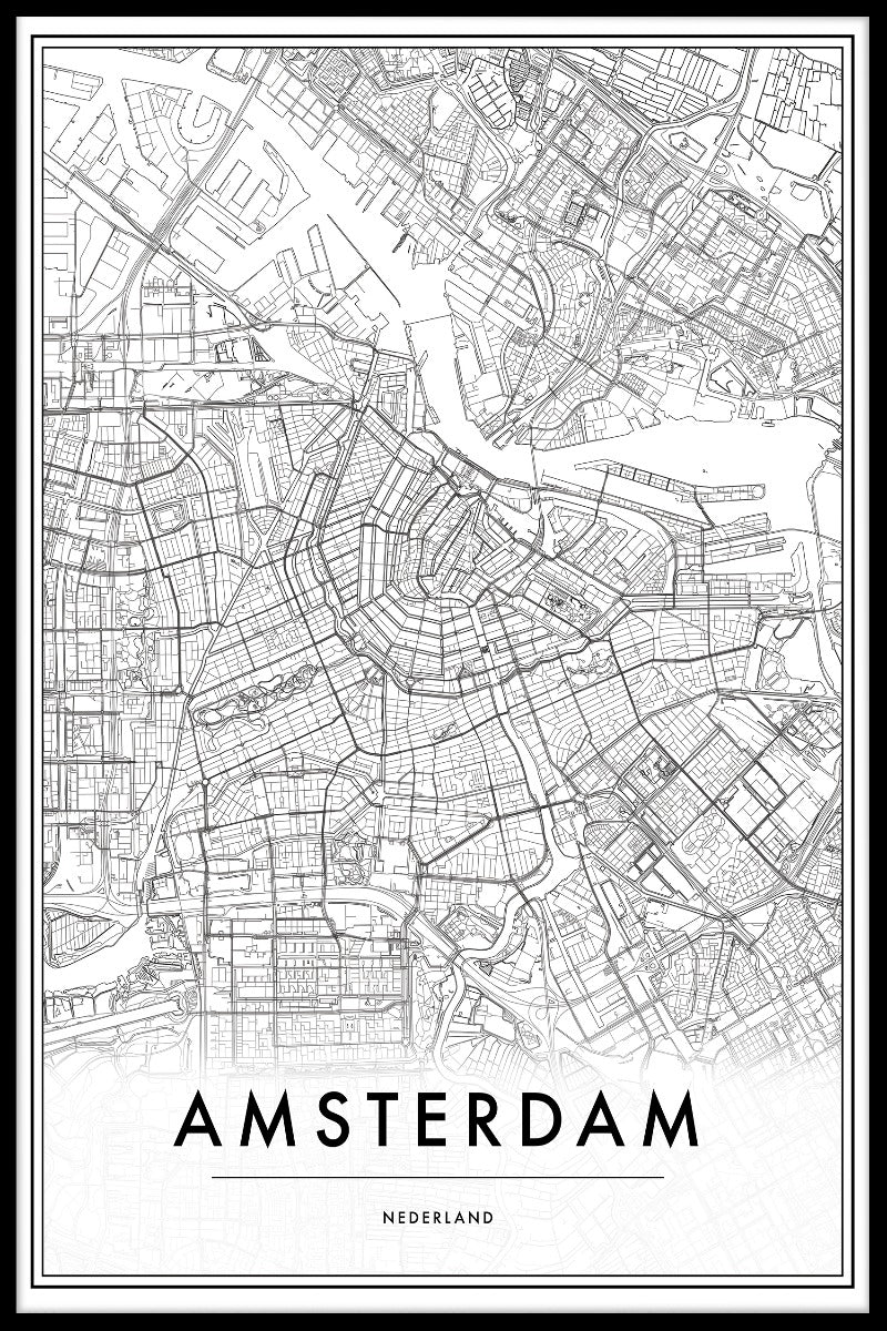 Amsterdam Netherlands Map juliste