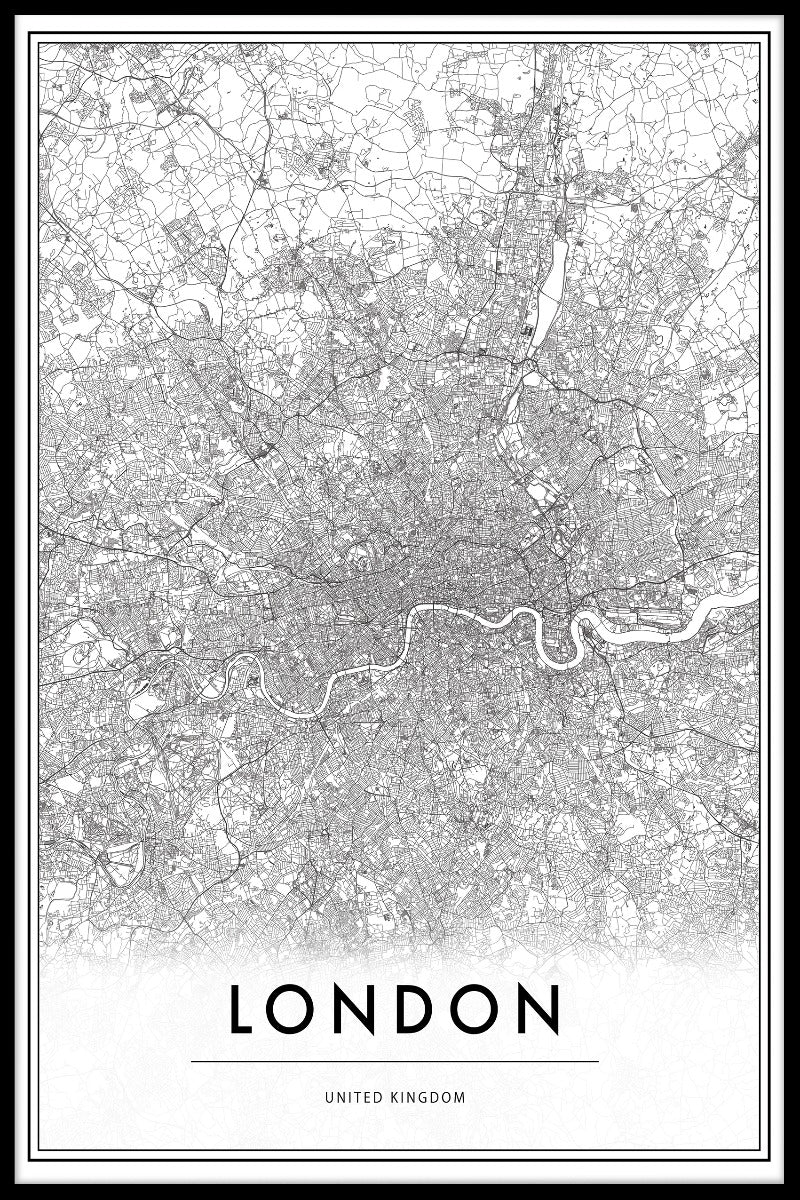 London United Kingdom Map juliste