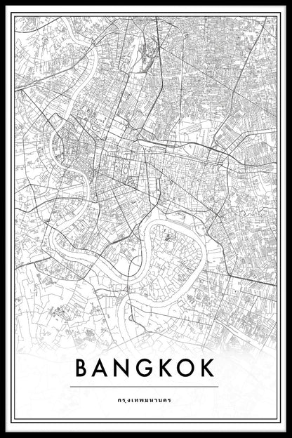 Bangkok Thailand Map juliste