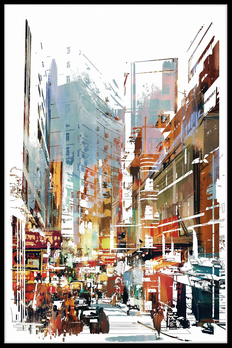 Watercolor Modern Cityscape juliste