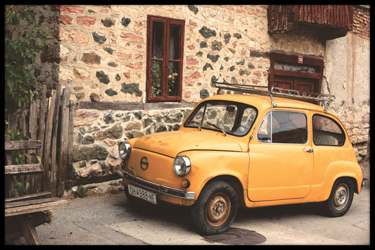 Classic Italian Car Yellow juliste