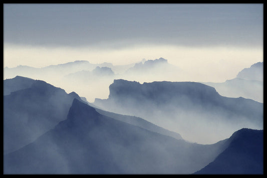 Misty Mountains With Sunrays juliste