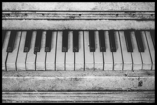 Vintage Piano Black & White juliste