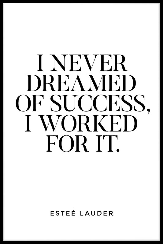 I Never Dreamed Of Success juliste
