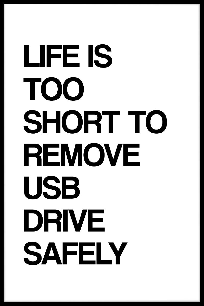 Life Is Too Short To Remove USB Safely N02 juliste