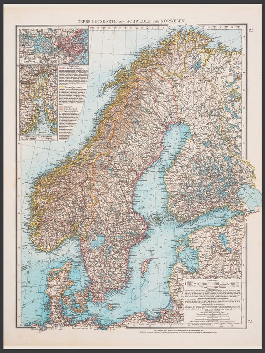 Scandinavia Map 1896 juliste