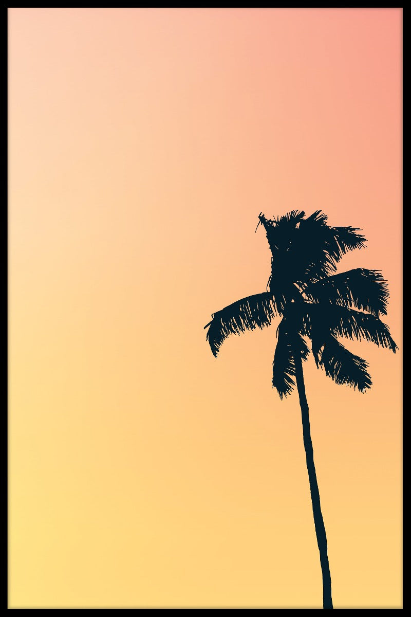 Retro Sunset Palm juliste