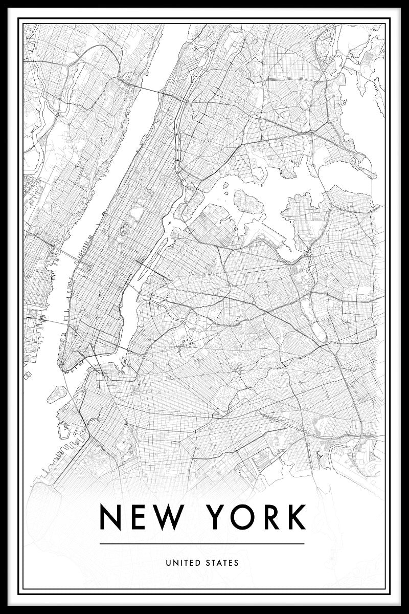 New York Map juliste