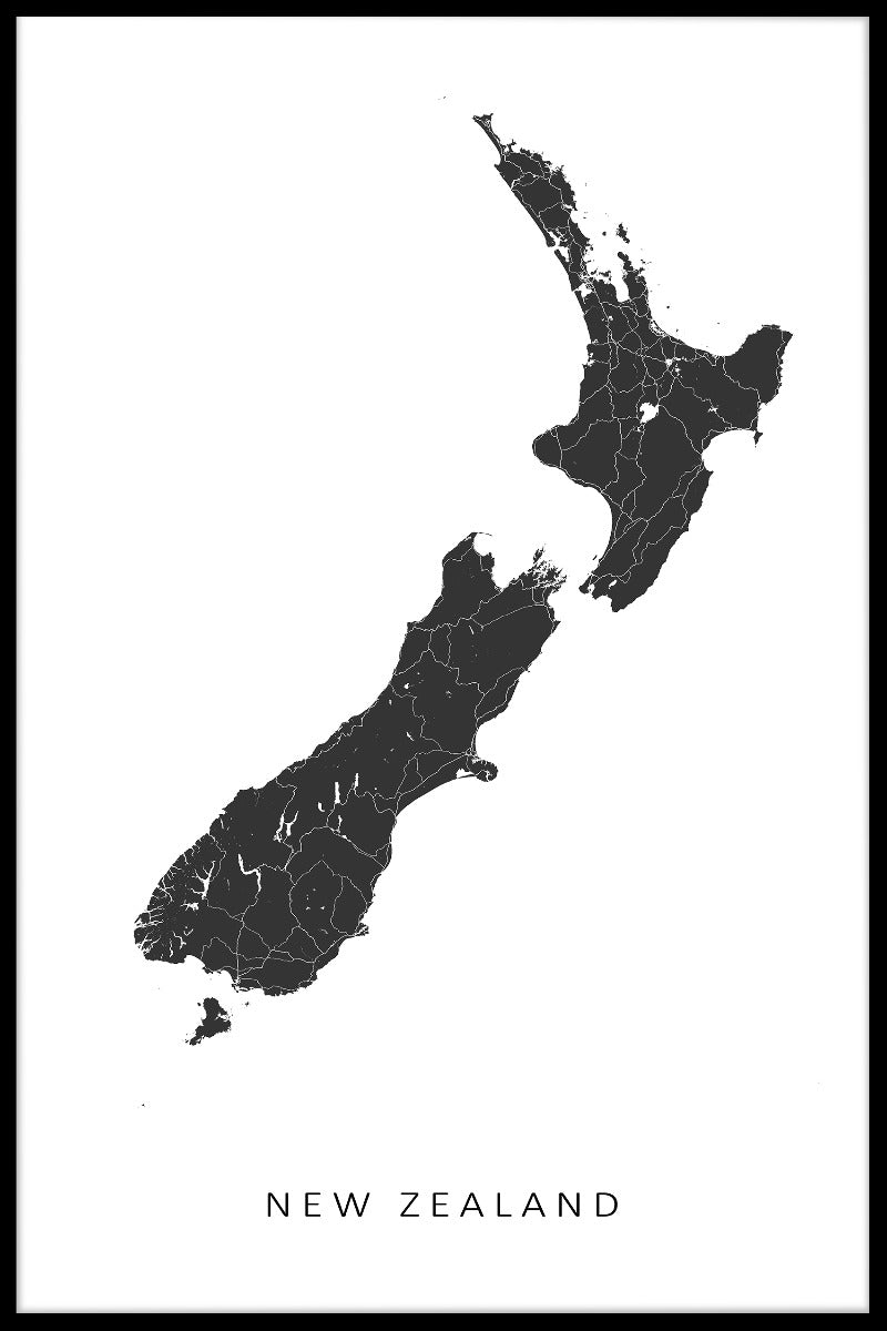 New Zealand Map juliste