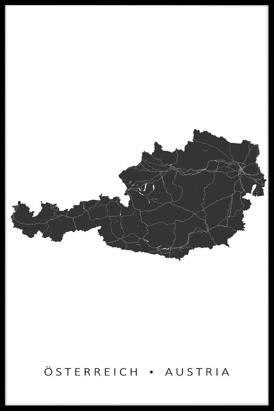 Austria Map juliste