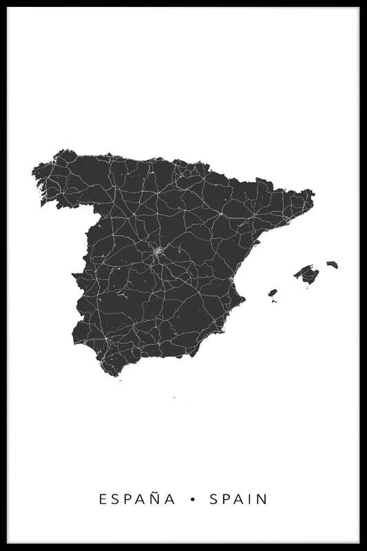 Spain Map N02 juliste