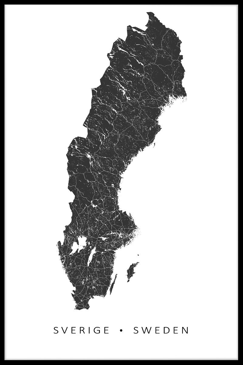 Sweden Map juliste-pp