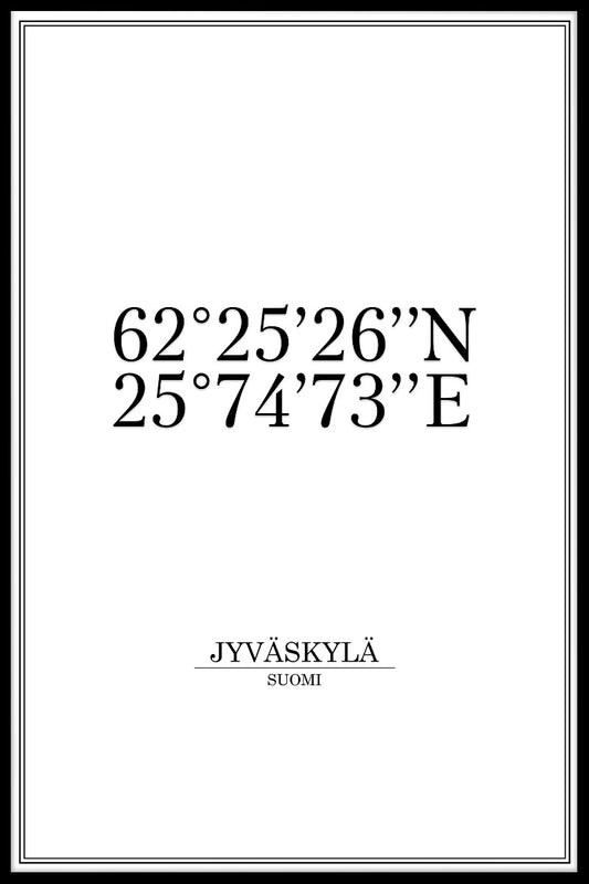 Jyväskylä Coordinates juliste